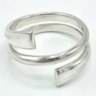 Vintage Spiral Signed MD 925 Sterling Silver Adjustable Ring