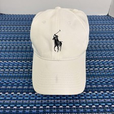 Polo Ralph Lauren Hat Cap Strap Back White Pony Logo Embroidered Mens One Size