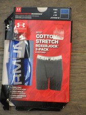 UNDER ARMOUR UA 2-PACK BOYS COTTON STRETCH BOXERJOCK BOXER BRIEFS SIZE MEDIUM