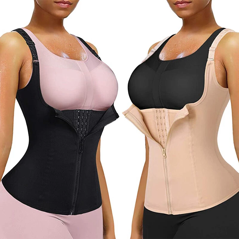 Women Waist Trainer Cincher Zipper Vest Corset Girdle Slimming