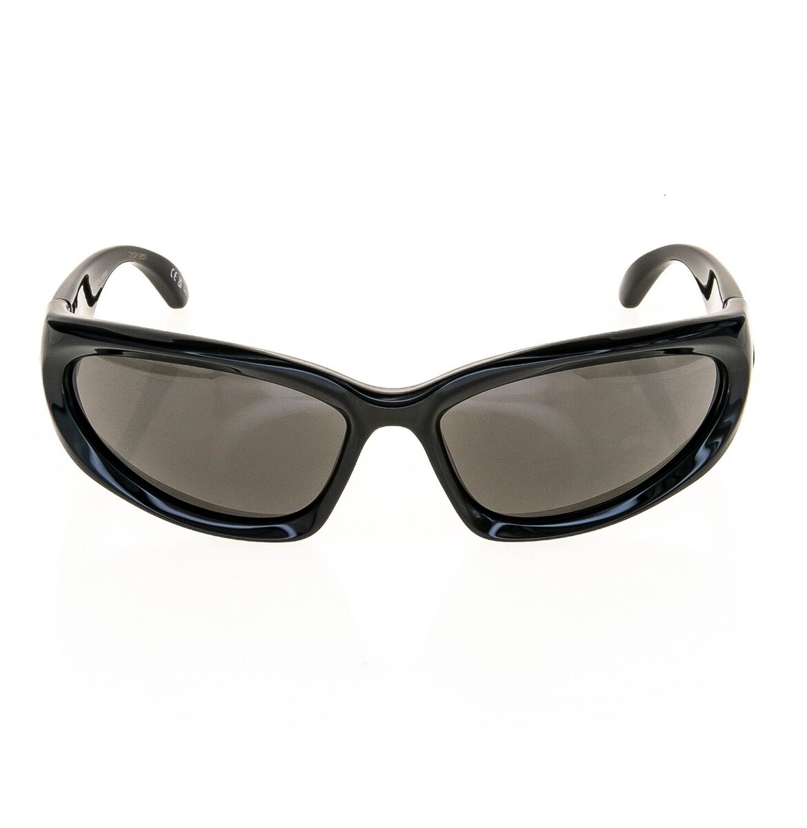 BALENCIAGA SWIFT 0157 Shiny Black Logo Print Wrap Mask BALENCIAGA SWIFT 0157 Shiny Black Logo Print Wrap Mask