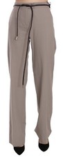 PATRIZIA PEPE Pants Gray High Waist Straight Formal Trousers IT44/US10/L 500