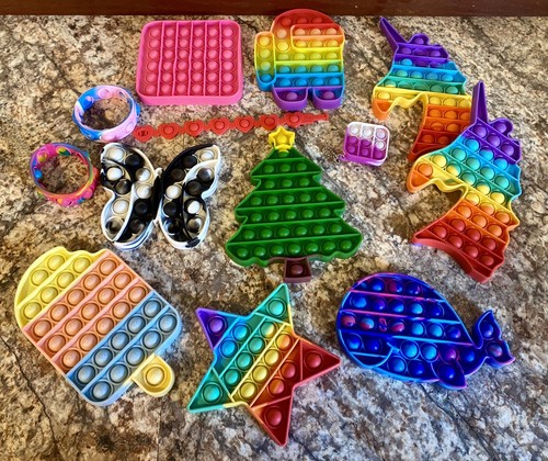 Pop-it Fidget Toys, Stress Relief, Lot of 13