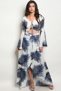 white crop top and maxi skirt set