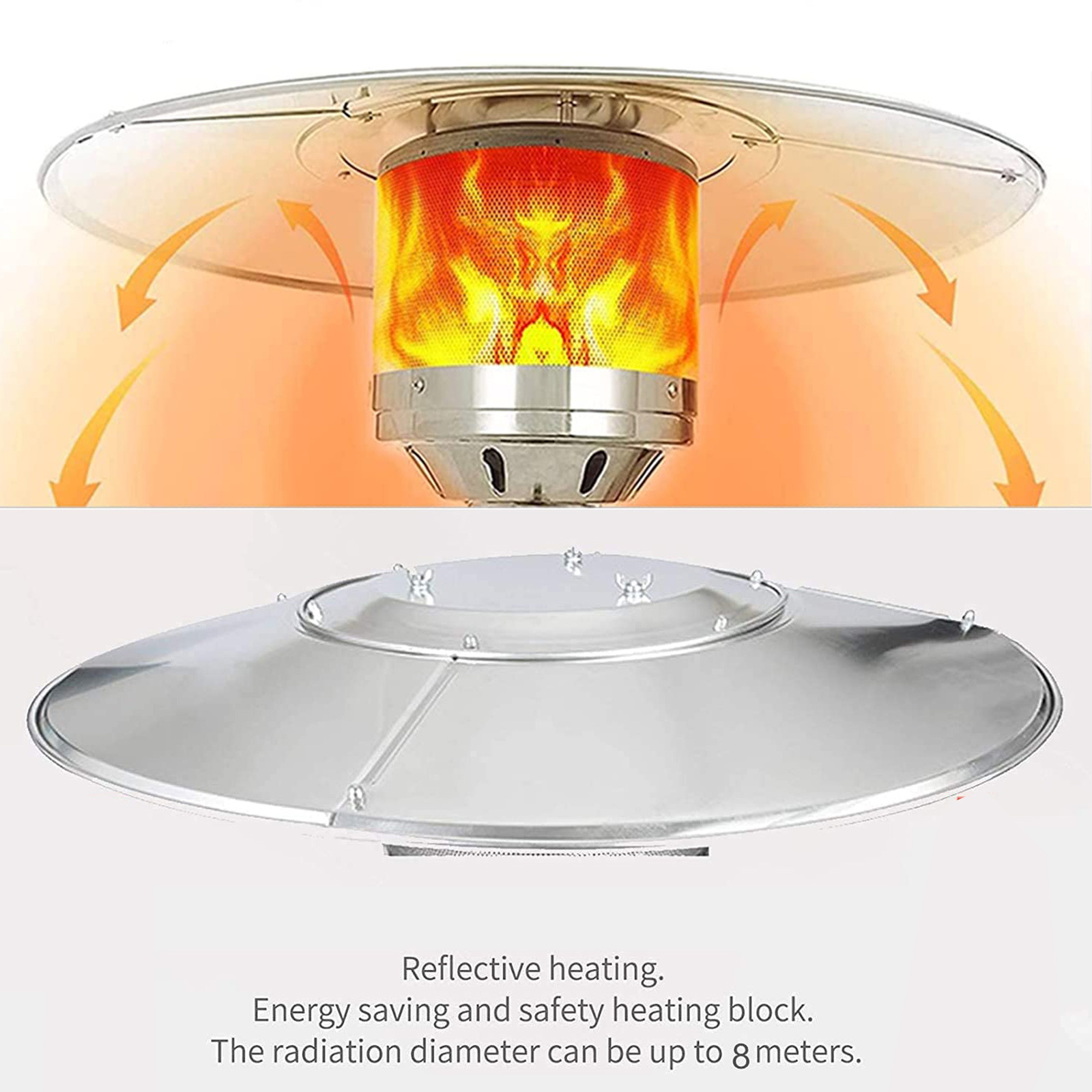 Patio Heater Reflector Shield Propane Heat Reflector Shield Top For Outdoor Heat