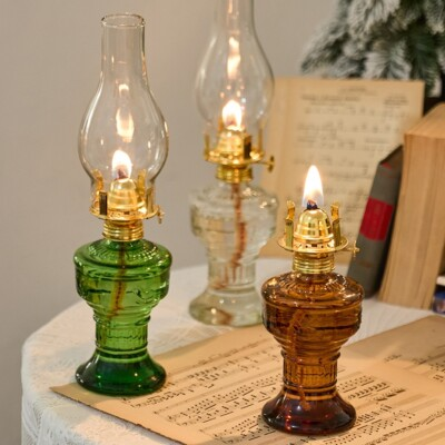 #ad Interior Decorative Lighting Vintage Oil Lamps Glass Kerosene Room Oil Lamps $32.50
