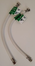 2 Faucet Supply Line 16" Flexible Reinforced PVC Braided Hose 38" C x 1/2" FIP