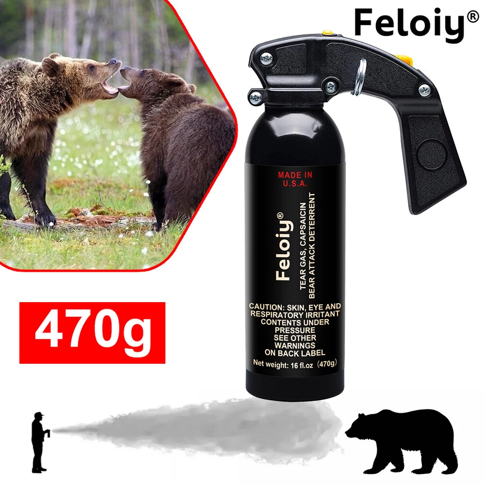 Feloiy 16 oz. Bear Repellent Spray, 35 ft Range NEW EPA Approved