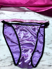   VTG Second Skin Sz M Satin Pantie Bikini Purple