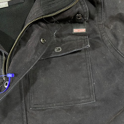 Craftsman Carhartt Black Chore Jacket Full Zip Insulated Size L Thick Canvas - Picture 4 of 11