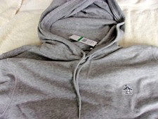NWT Penguin, Munsingwear loose fit hoodie, men's L, gray, 78, cotton blend