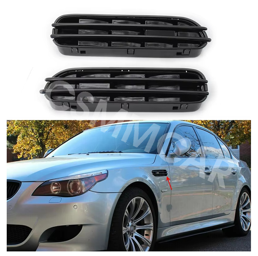Fit For BMW 5 Series E60 E61 M5 2006-2010 Air Flow Vent Fender Grilles Decorate