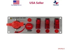 Ignition Switch Panel Engine Start Push Button LED Racing Car 3 Toggle Switch