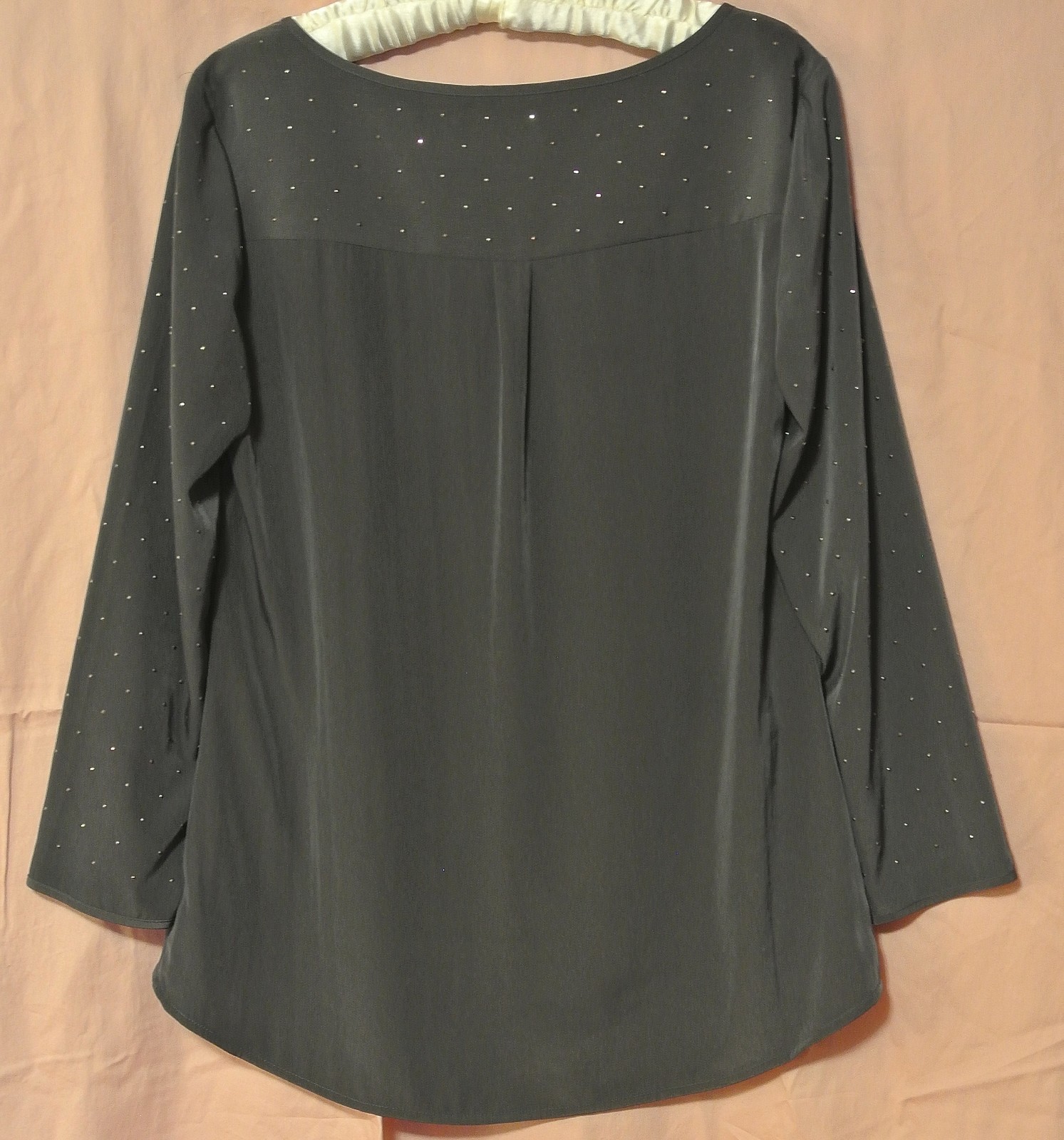 Calvin Klein Poly Microfiber Slate Top/Blouse Studded Sleeve-Asymmetric Hem-M image 2