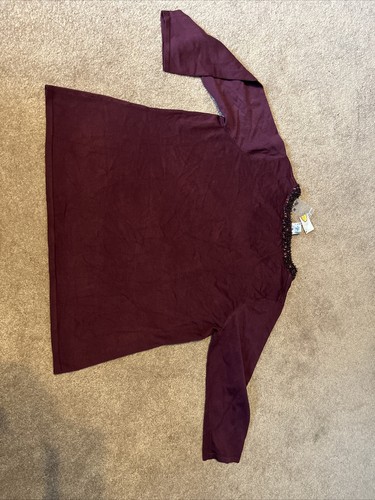 NWT Vintage Talbots Woman Petite 1XP Silk Blend Embellished Pullover Sweater - Picture 9 of 10