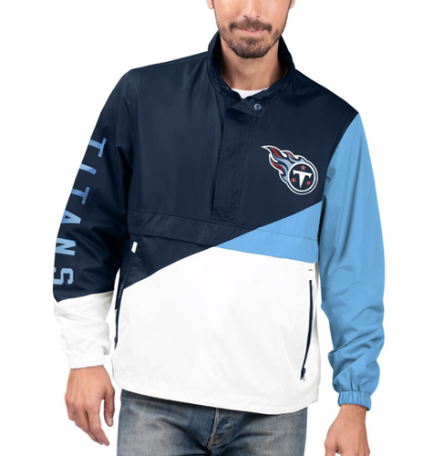 NFL Men's Lightweight 1/4 Zip Pull-Over Jacket, Size Small, Tenn. Titans