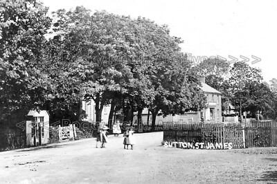 xbb-55 Animierte Dorfszene, Sutton St. James, Lincolnshire 1908. Foto