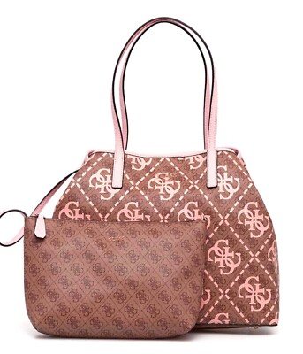 Guess Vikky Tote Bag Guess Handtasche Schwarz Rosa GUESS VIKKY