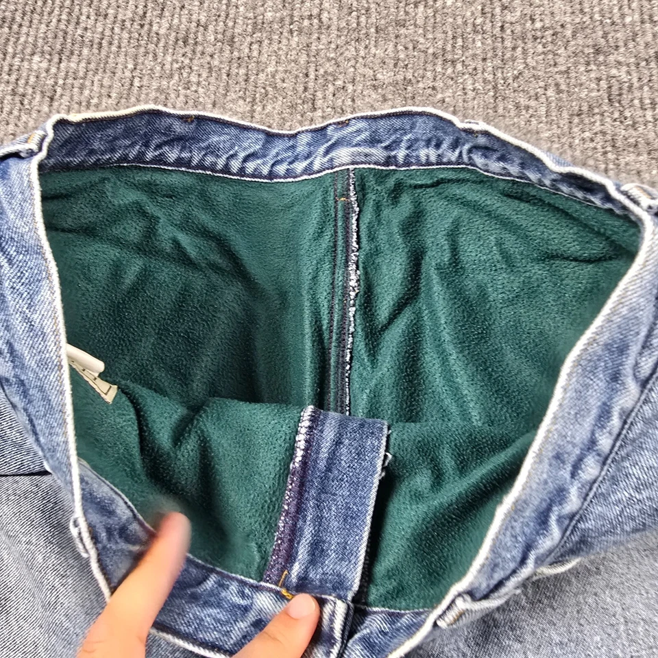 Vintage Baggy LL Bean Jeans Mens 36x30 Blue Denim Flannel Lined Workwear Winter - Image 4 of 4