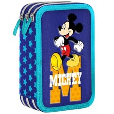 Étui École Mickey Disney À Trois Étages 43 Pièces, Interne Couleurs Giotto