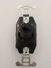 PASS & SEYMOUR (P&S)  20A-125/250V SINGLE RECEPTACLE~USED