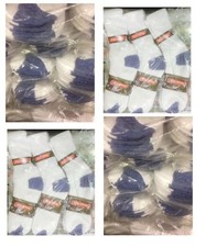 5-100 Dozens Wholesale Lots Men Sports Crew Socks P274 White H/T Blue 9-11 10-13