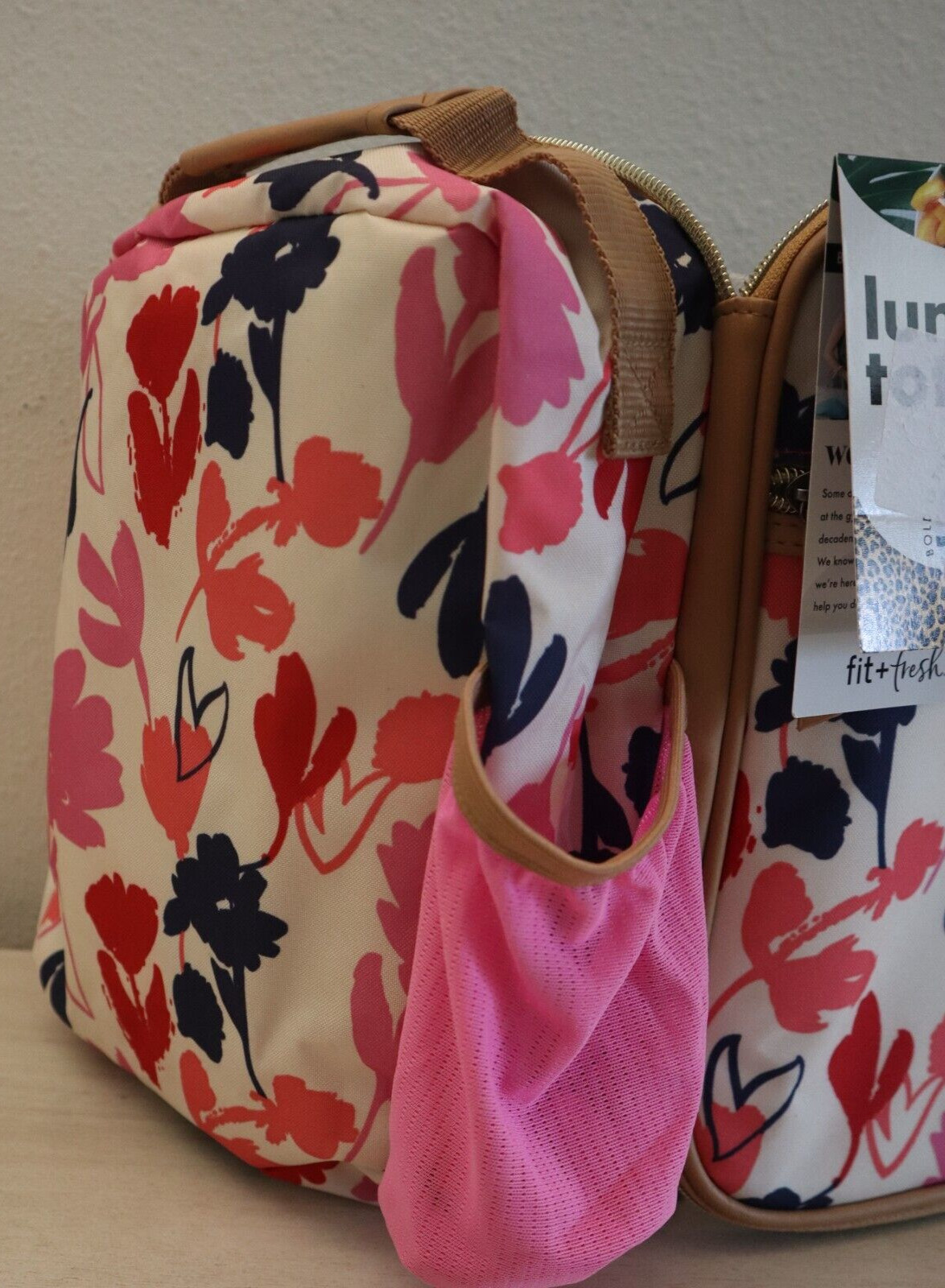 Fit & Fresh FFHT-006 Floral/Hearts Print Thayer Lunch Tote Bag