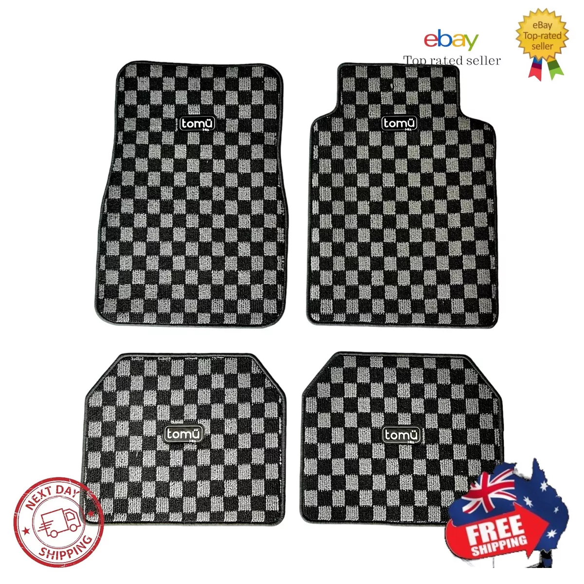 Checker Floor Mats Akashi Tomu Grey JDM CARPET Car floor mats Universal