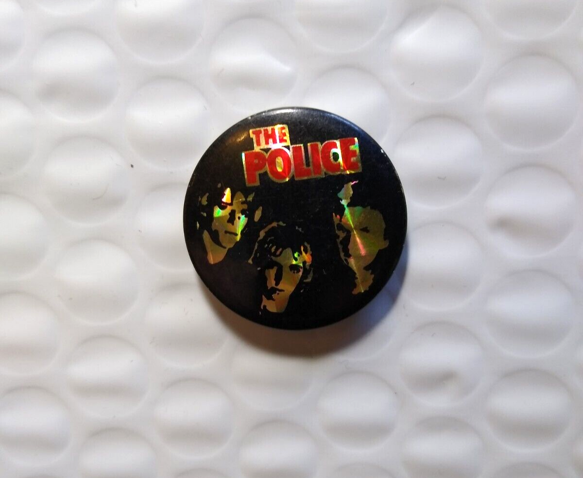 The Police Outlandos D'Amour Pin Badge Pinback Button UK England Reflective Rare