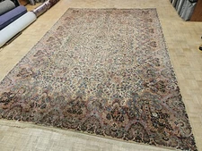 10x14 KARASTAN ANTIQUE IVORY FLORAL KIRMAN 700 -759 100% WOOL RUG