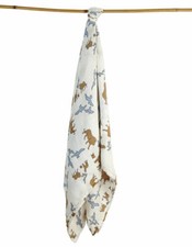 Lot Of 100 Pcs Organic Bamboo Muslin Baby Swaddle Blanket Lion Family Birds