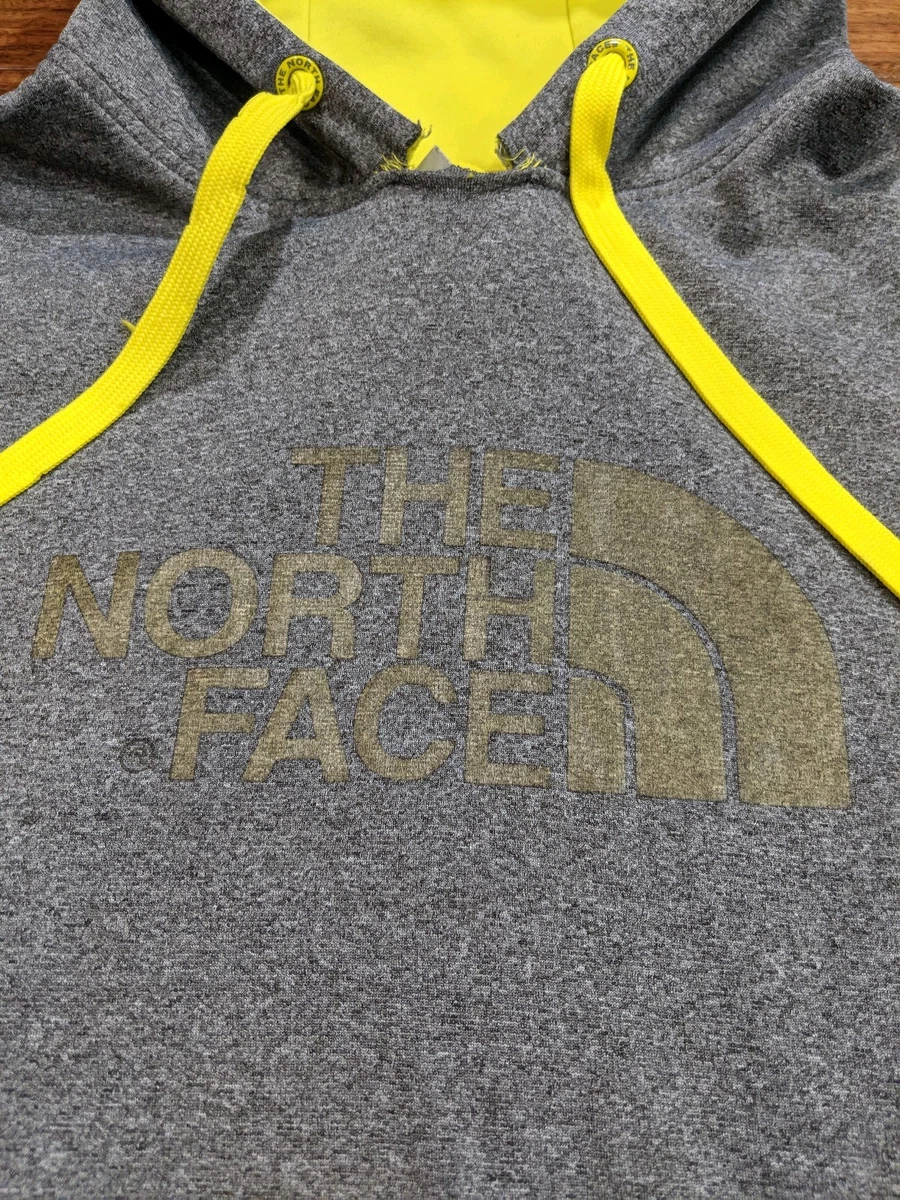 Grey and yellow north face best sale hoodie