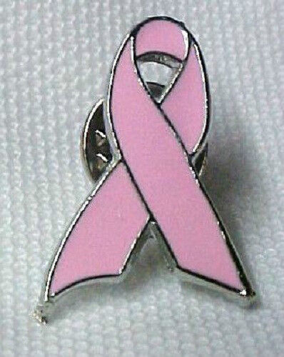 5 LOT Pink Breast Cancer Awareness Ribbon Lapel Cap Pin Tac Clutch Back Silver - Picture 1 of 4