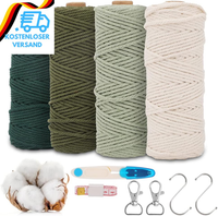 Ranjima Makramee Garn, 3Mm Macrame Cord Makramee 4Er Set Makramee Schnur Garn Fü