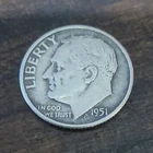 1 1951 Roosevelt Dime 10C Circulated Uncertified US One Dime Coin
