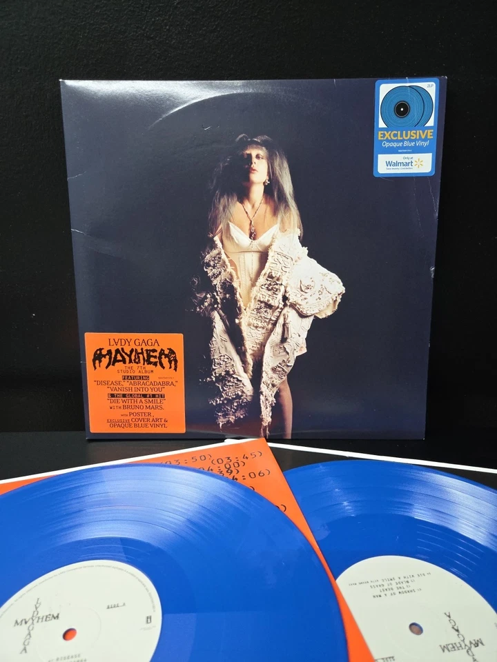 Lady Gaga Mayhem 2lp Blue Vinyl 2025 1st Press Hype/Inserts/Poster/Etched VG/NM - Image 2 of 4