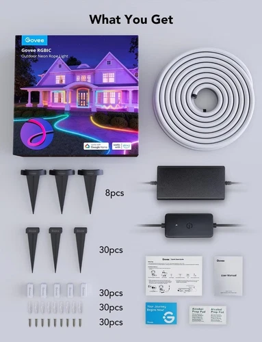 GOVEE H61A8 RGBIC Outdoor Neon Rope Light (10m/32.8ft) Smart WiFi App - Z03 - Picture 8 of 8