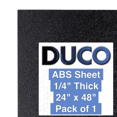 Duco ABS Plastic Sheet 1/4'' (6mm) Thick 24'' x 48'' - 1 Pack of USA-Made Textur...