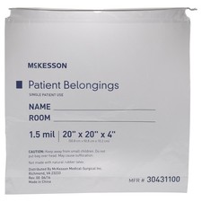 McKesson Drawstring Closure Patient Belongings Bag 4 x 20 x 20" 1.5 mil