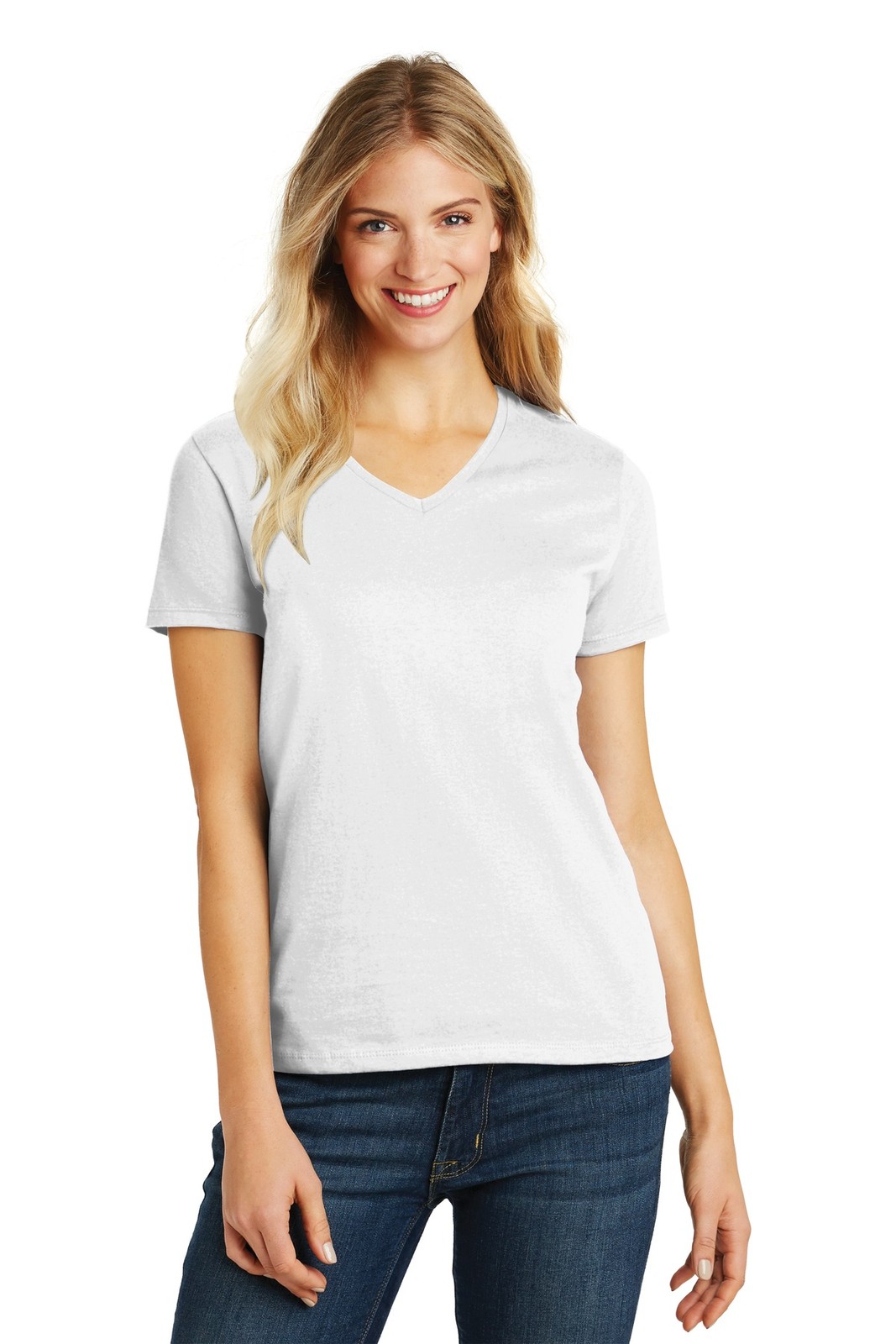 3 Pack Of District DM1190L Womens Perfect Blend V Neck Tee Stylish T-Shirt