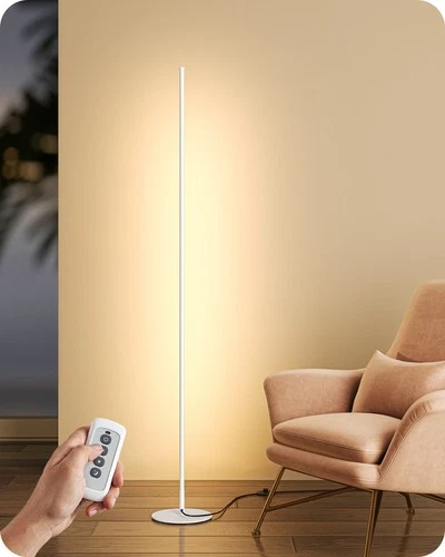 EDISHINE LED Corner Floor Lamp with Remote, 57.5" Minimalist Dimmable Mood Light