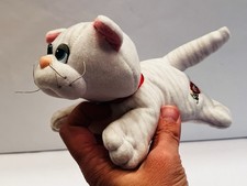 Vintage Tonka Pound Purries Plush Kitten Cat White Grey Toy 7 Inches Long BIN 52