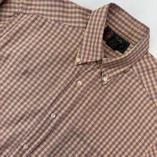 Bobby Jones Mens Gingham Button Down Shirt Cotton Made in Italy Size Medium