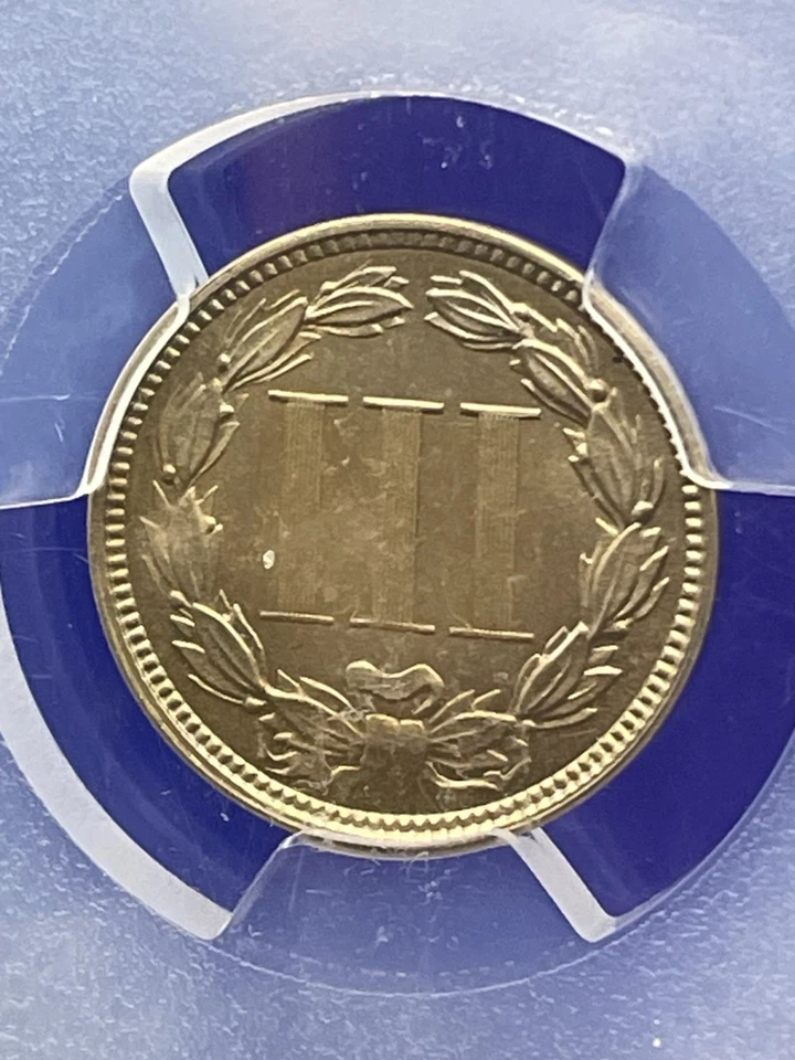 1881 3 CENT NICKEL GRADED PROOF 64 BY PCGS , MINTAGE OF ONLY 3,575! - Image 4 of 4