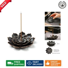 Elegant Brass Lotus Incense Burner with Detachable Ash Catcher - Tranquil Decor