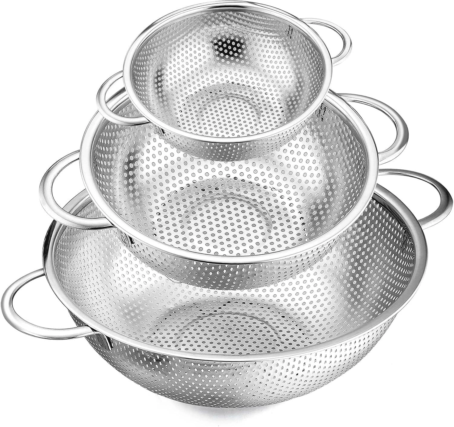 Set of 3 Stainless Steel Colander, 1/3/5Quart, Metal Sink Colander Strainer with
Opens in a new wind