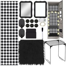 16 Pcs Locker Kit Black Locker Organizer Decorations Include Checkered Wallpa...