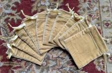 (10) Small 4" x 4.5" Plush Velvety Draw String Gift Bag Pouches