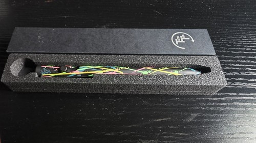 Bolt Action Pen w/clip, Multicolor Paint Splatter Design. Case Included.