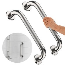 2 Pack Chrome Grab Bar 12 Inch, Stainless Steel Non-Slip Shower Grab Bar W/Kn...
